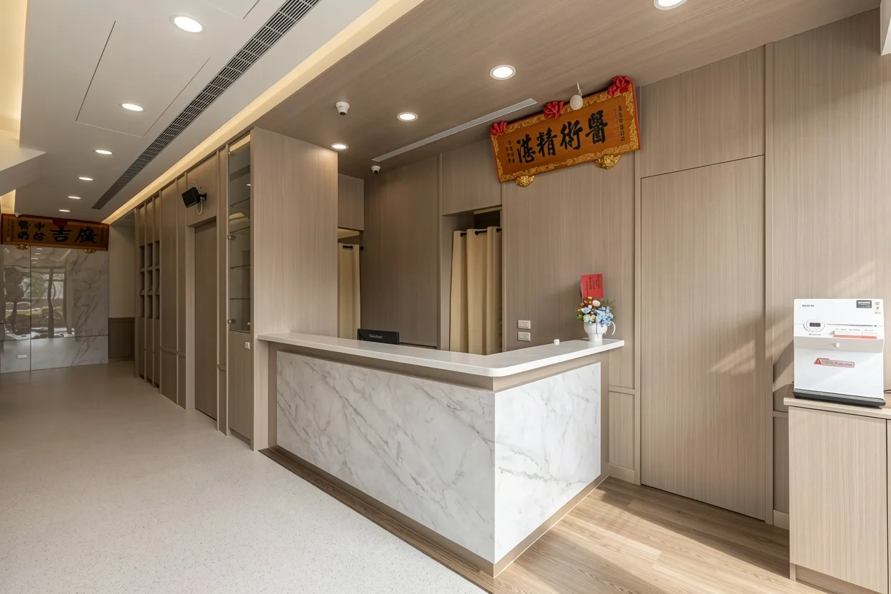 廣吉中醫診所掛號櫃台接待區全景